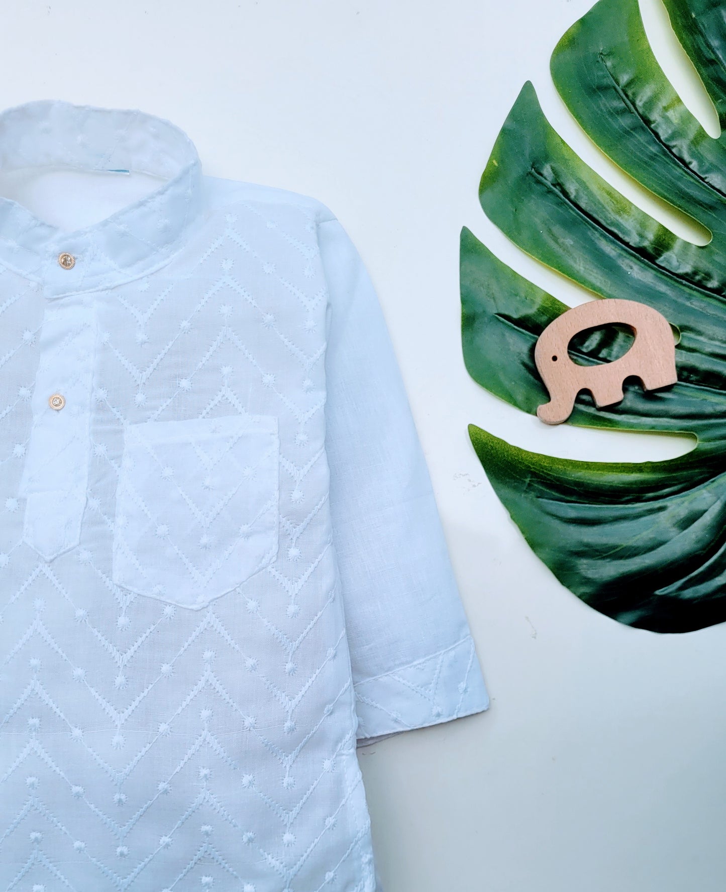 babyNjungle 100% Cotton Ethnic wear Chickenkari kurta Set for Boys