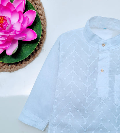 babyNjungle 100% Cotton Ethnic wear Chickenkari kurta Set for Boys