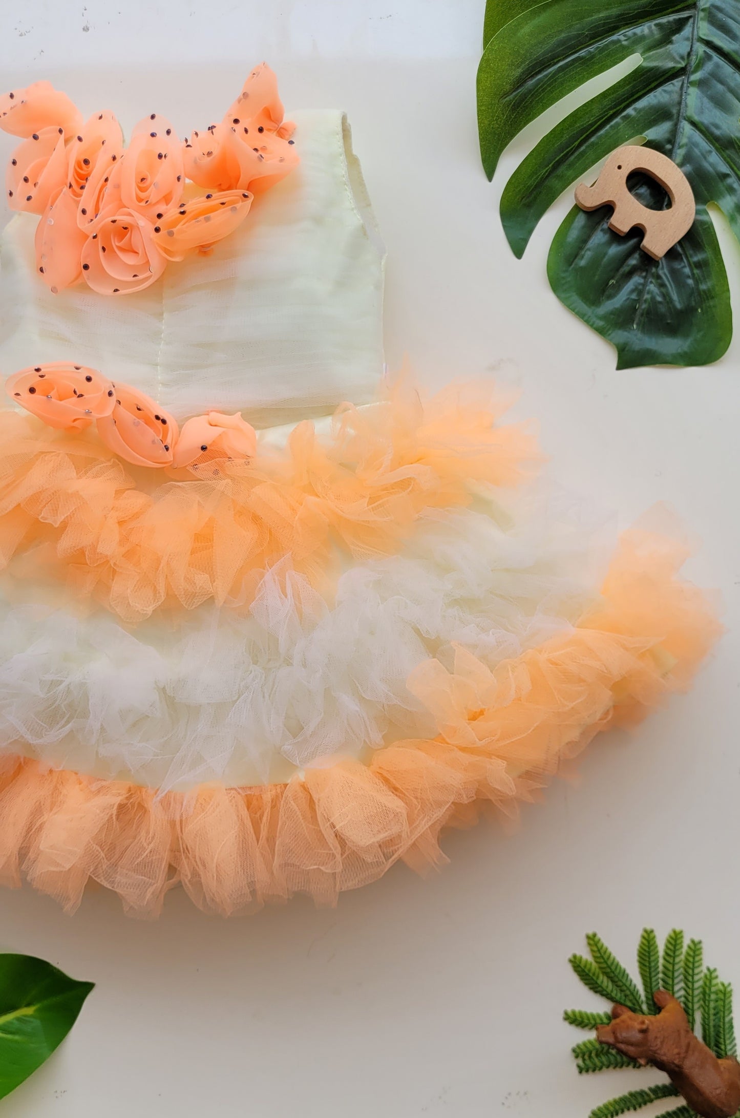 babyNjungle Partywear frills Multicolour Net frock for girls
