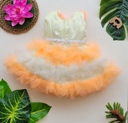 babyNjungle Partywear frills Multicolour Net frock for girls