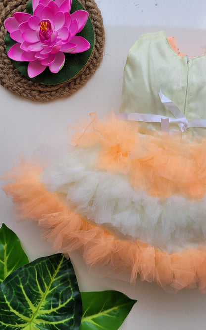 babyNjungle Partywear frills Multicolour Net frock for girls