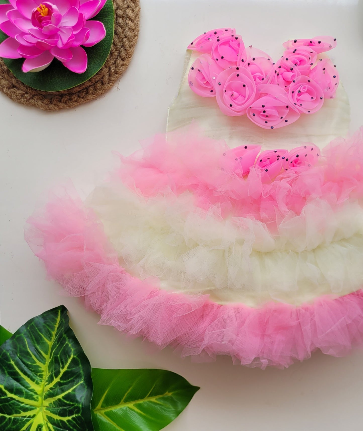 babyNjungle Partywear frills Multicolour Net frock for girls