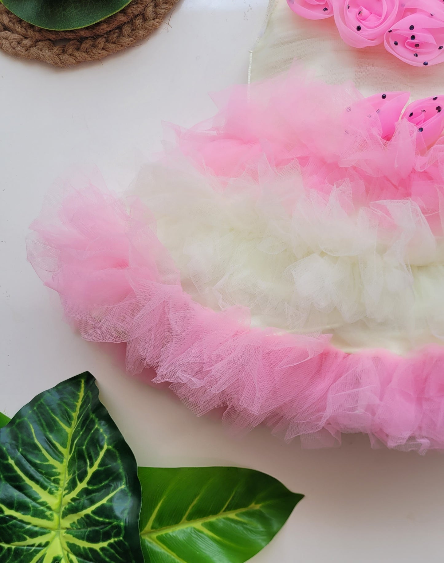 babyNjungle Partywear frills Multicolour Net frock for girls