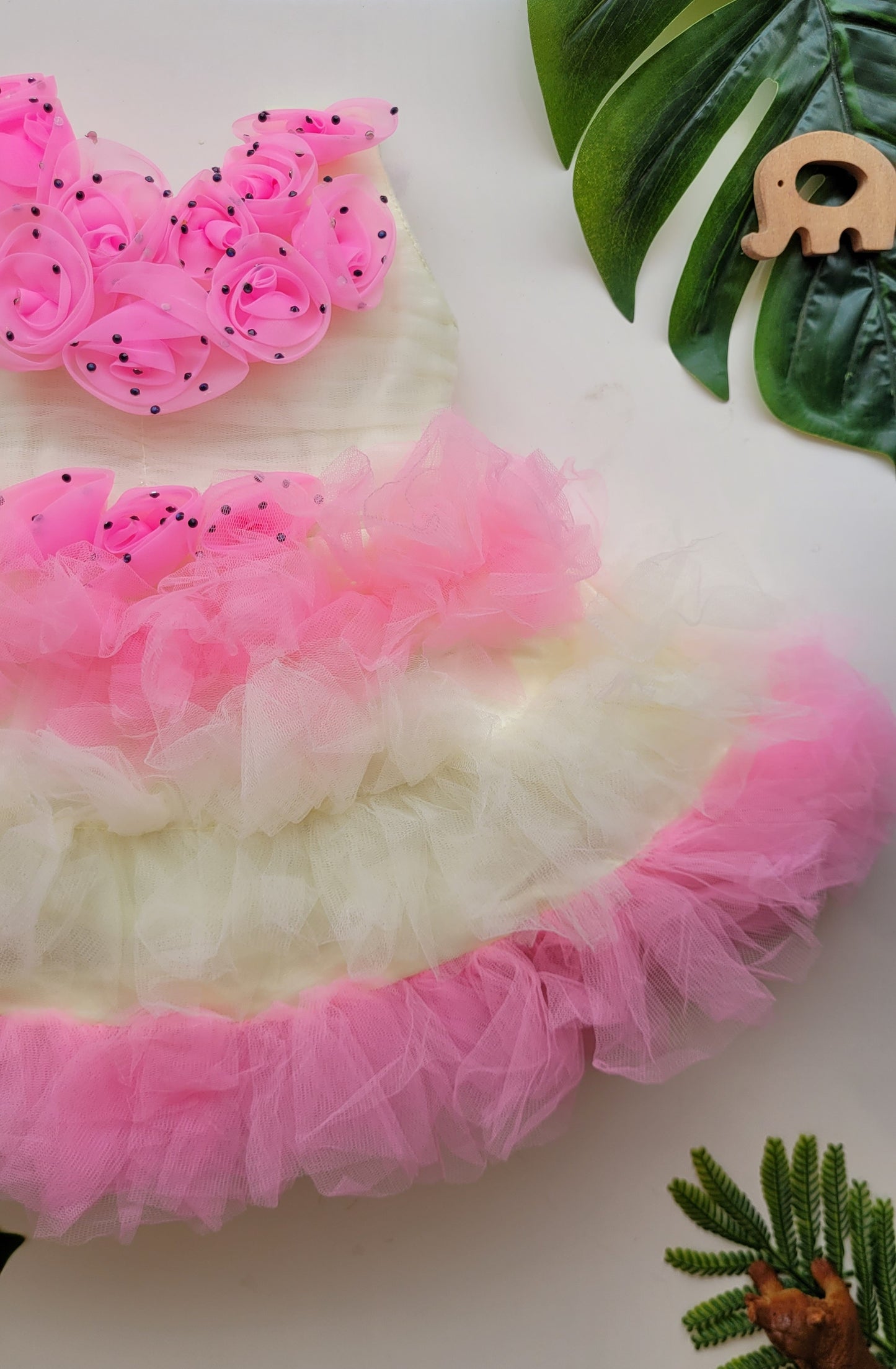 babyNjungle Partywear frills Multicolour Net frock for girls