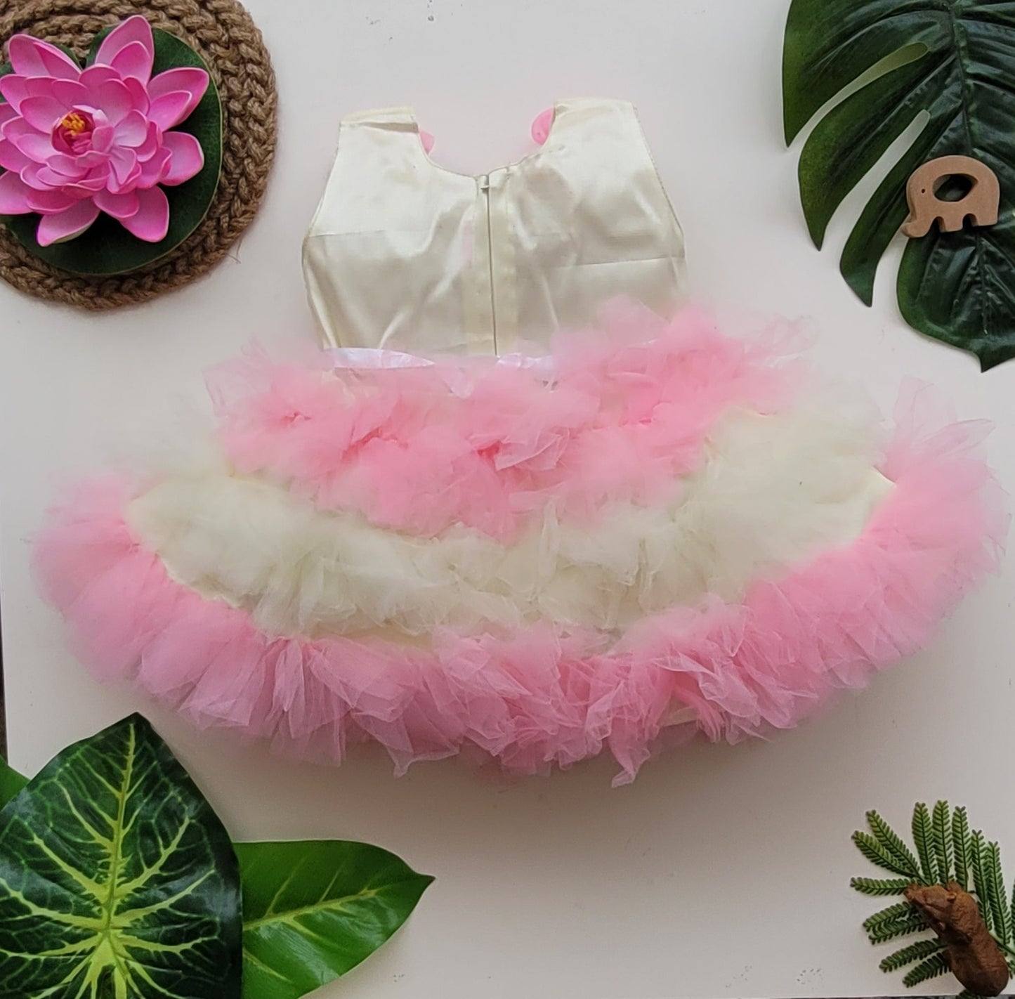babyNjungle Partywear frills Multicolour Net frock for girls