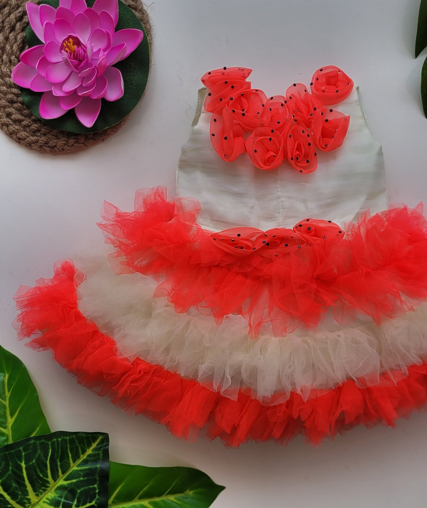 babyNjungle Partywear frills Multicolour Net frock for girls