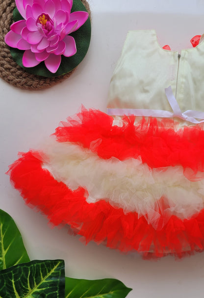 babyNjungle Partywear frills Multicolour Net frock for girls