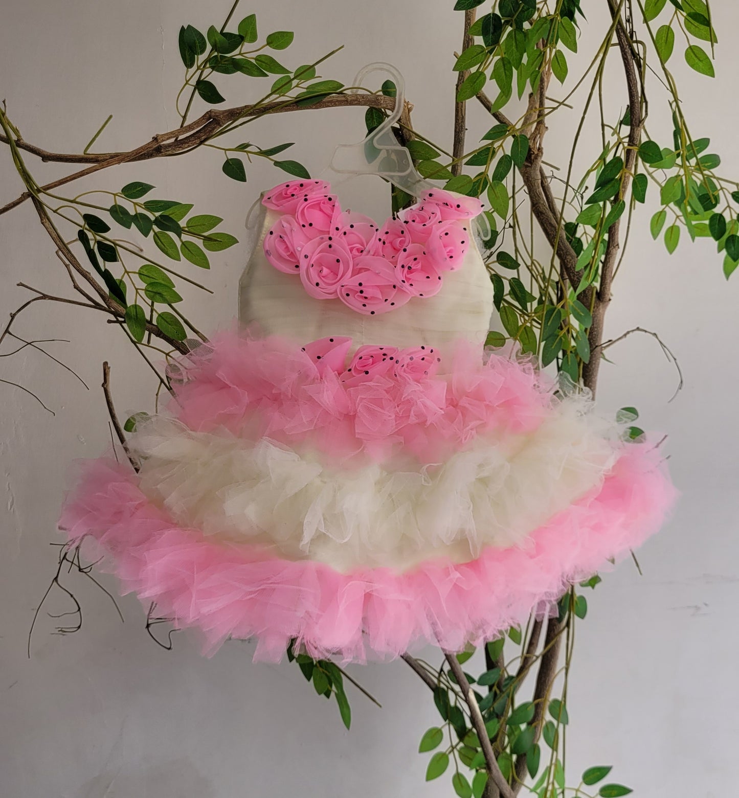 babyNjungle Partywear frills Multicolour Net frock for girls