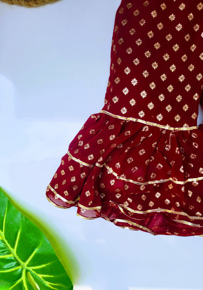 babynjungle -Mehroon georgette Kids sharara kurta Ethnic Set for Girls