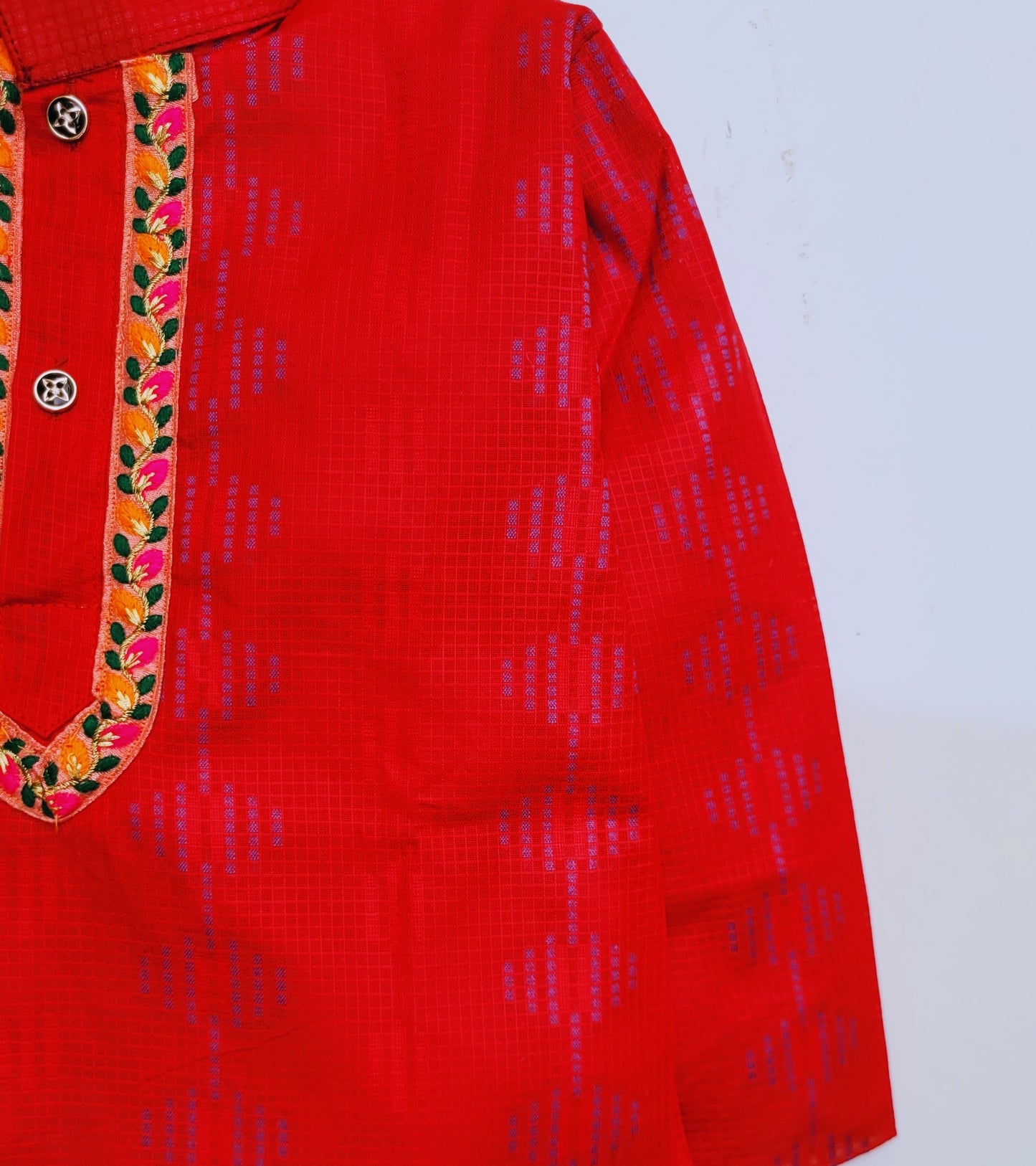 Babynjungle Kids Maroon cotton printed dhoti kurta Set for Boys