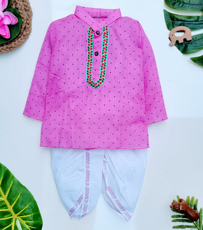 BabyNjungle Kids Printed Cotton Dhoti kurta set for Boys
