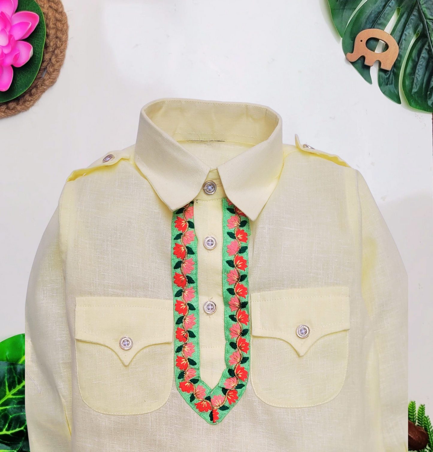 Babynjungle 100% Cotton Kids Ethnic Wear Pathani kurta set for Boys