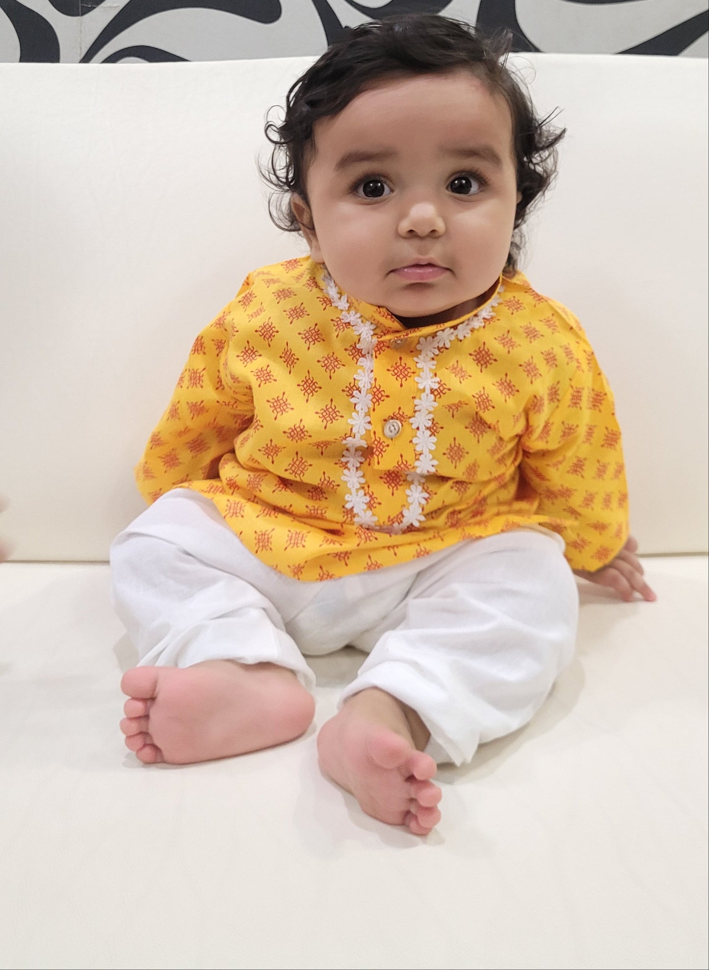 yellow baby kurta