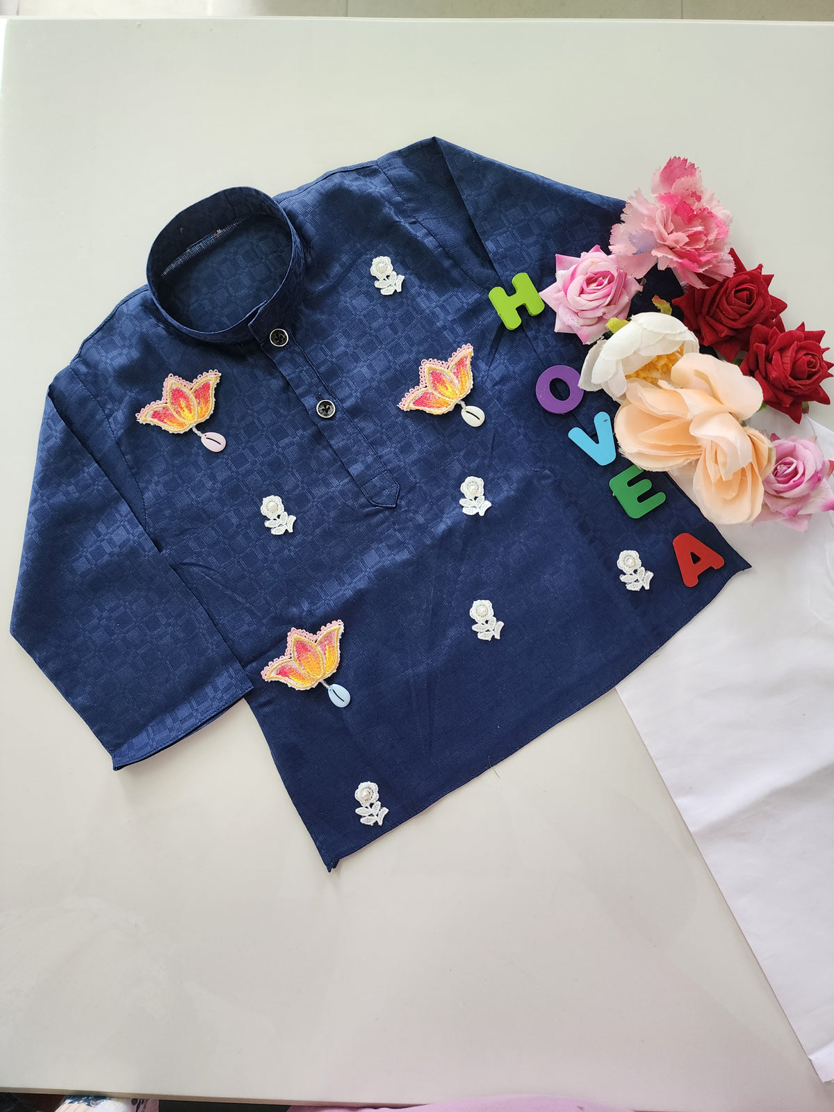 Hovea Maroon Cotton Ethnic wear kurta set for Boys