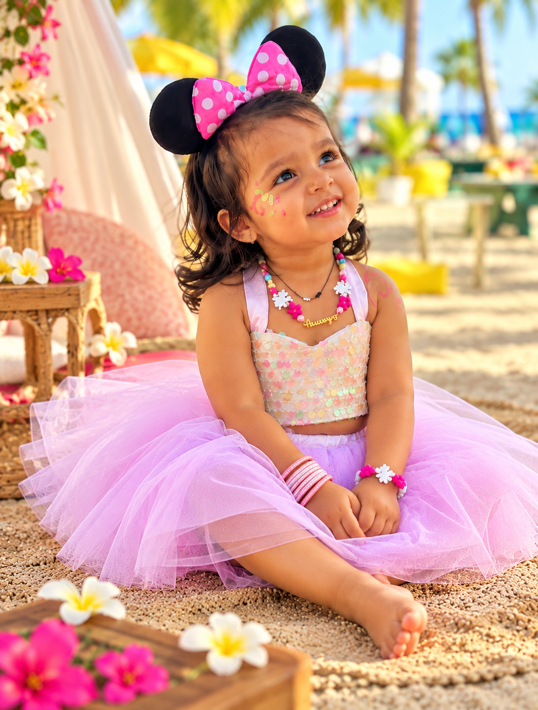 Girls Pastel Sequin Tutu Skirt Top Set | Sparkle Partywear Outfit – Hovea