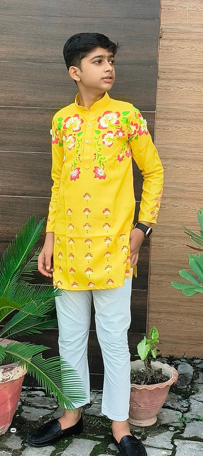 hand painted kurta for boys