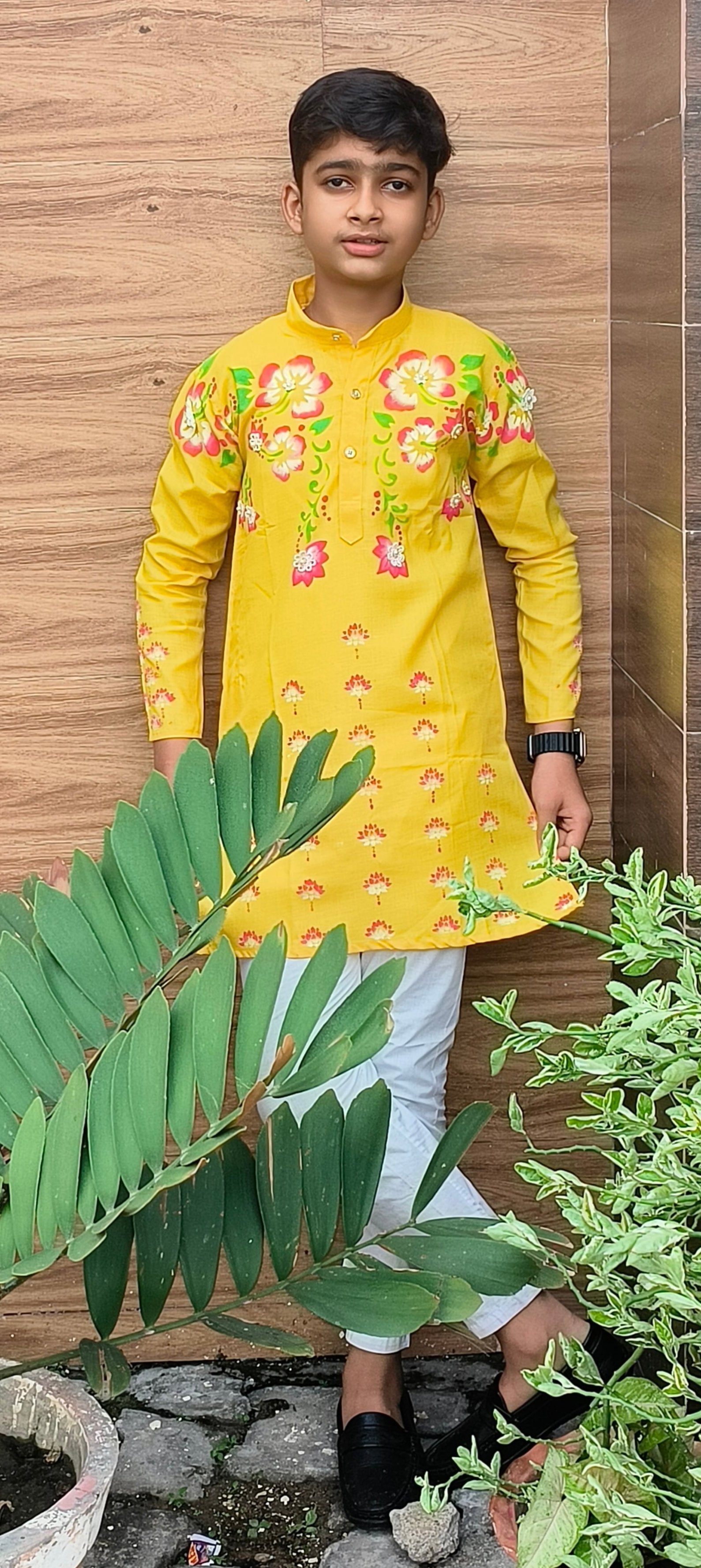 hand painted kurta for boys