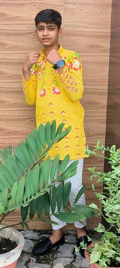 hand painted kurta for boys