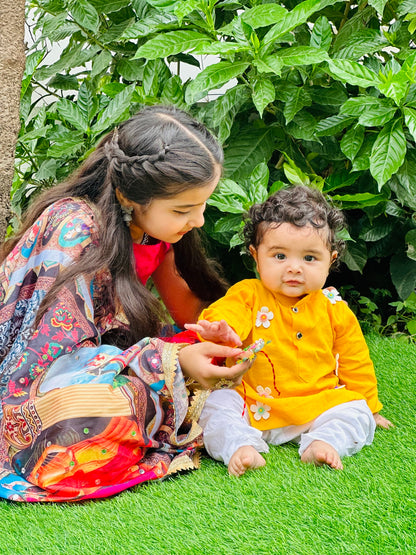 Boys  Yellow Cotton Kurta Pyjama Set for newborn ,infant ,toddler 0 to 15 years old Boys