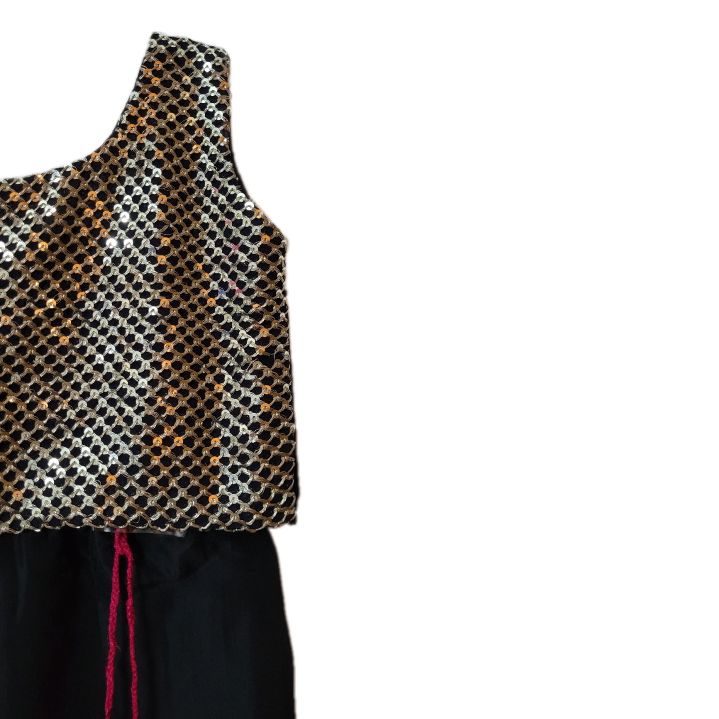 Babynjungle Sleeveless Black Embroidered Brocade Choli With Silk Lehengha choli Set for Girls