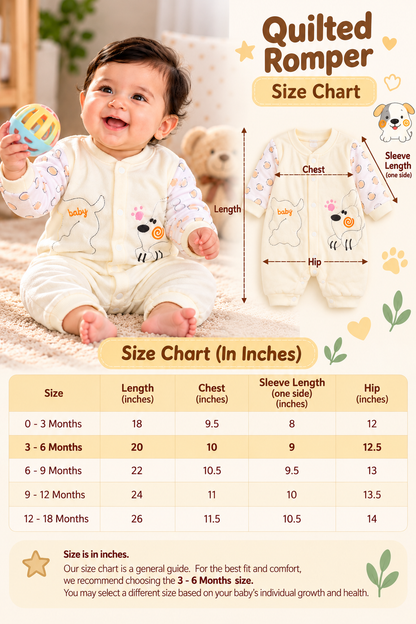 Baby Quilted Winter Romper for Boys & Girls – Pink & Cream