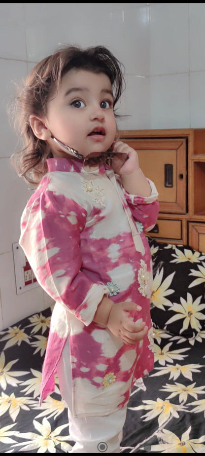 Happyjunglee Sibling Matching Rakhi Outfit – Tie and Dye Cotton Festive Kurta Set for Kids