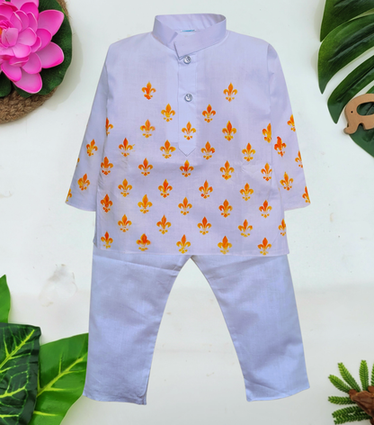 Babynjungle Kids 100% Cotton Hand Painted Ethnic Wear kurta set for Boys