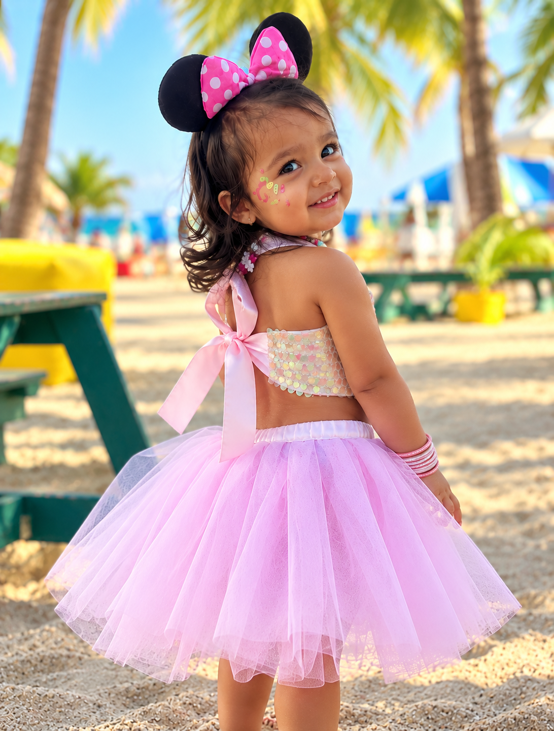 Girls Pastel Sequin Tutu Skirt Top Set | Sparkle Partywear Outfit – Hovea