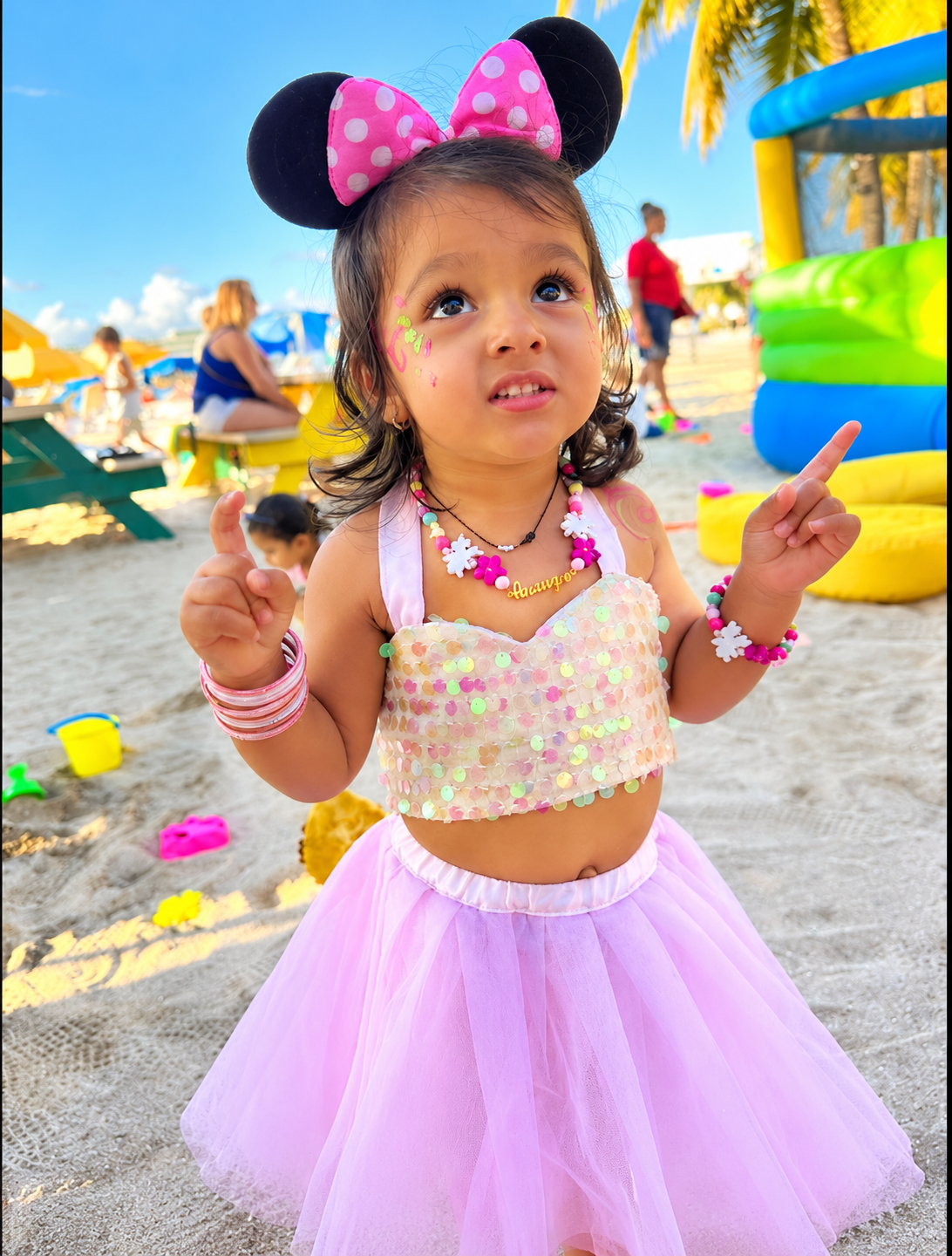 Girls Pastel Sequin Tutu Skirt Top Set | Sparkle Partywear Outfit – Hovea